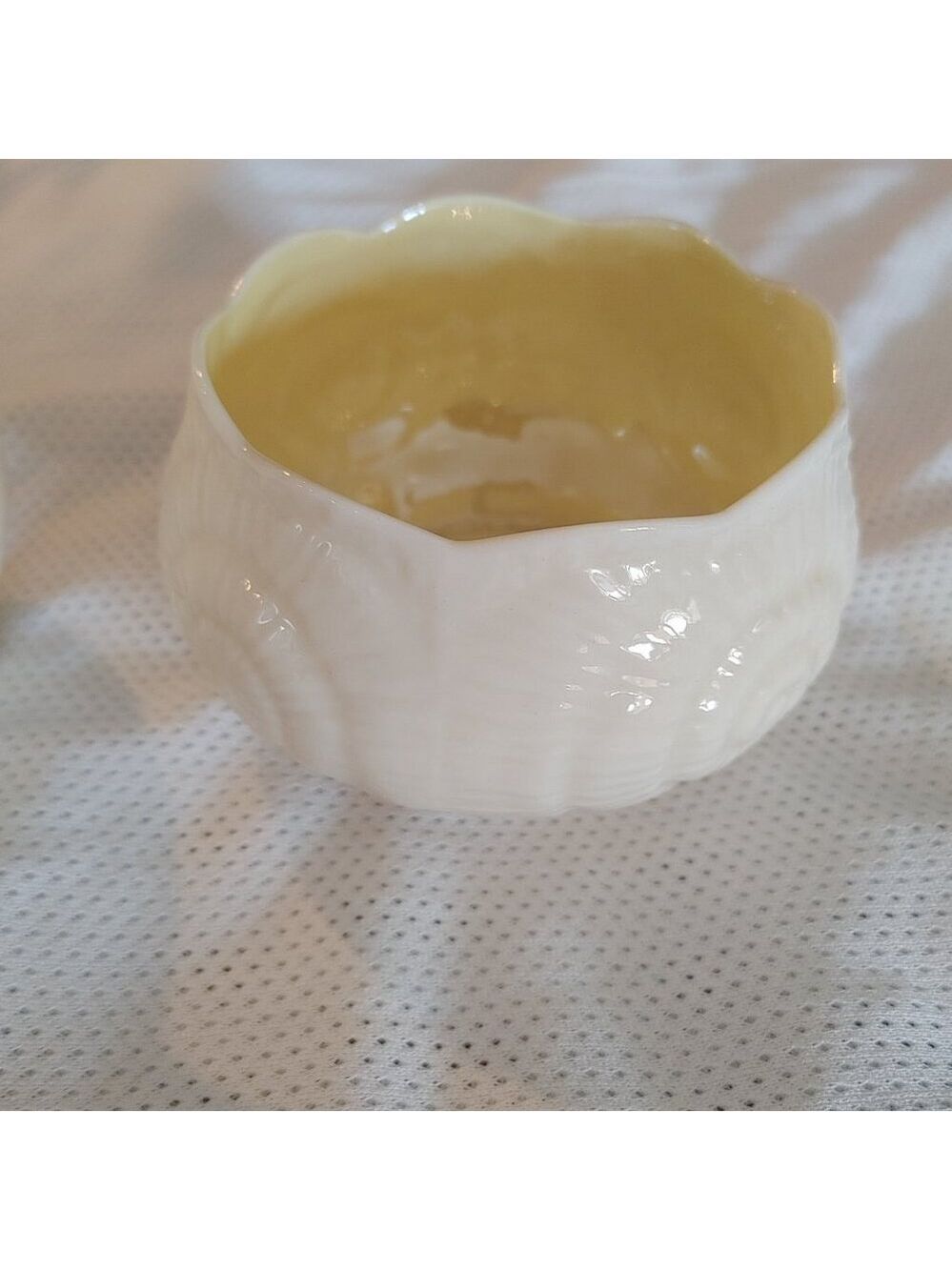 Belleek NAUTILUS SHELL Porcelain CREAMER CREAM PITCHER & SUGAR Bowl - Picture 8 of 12